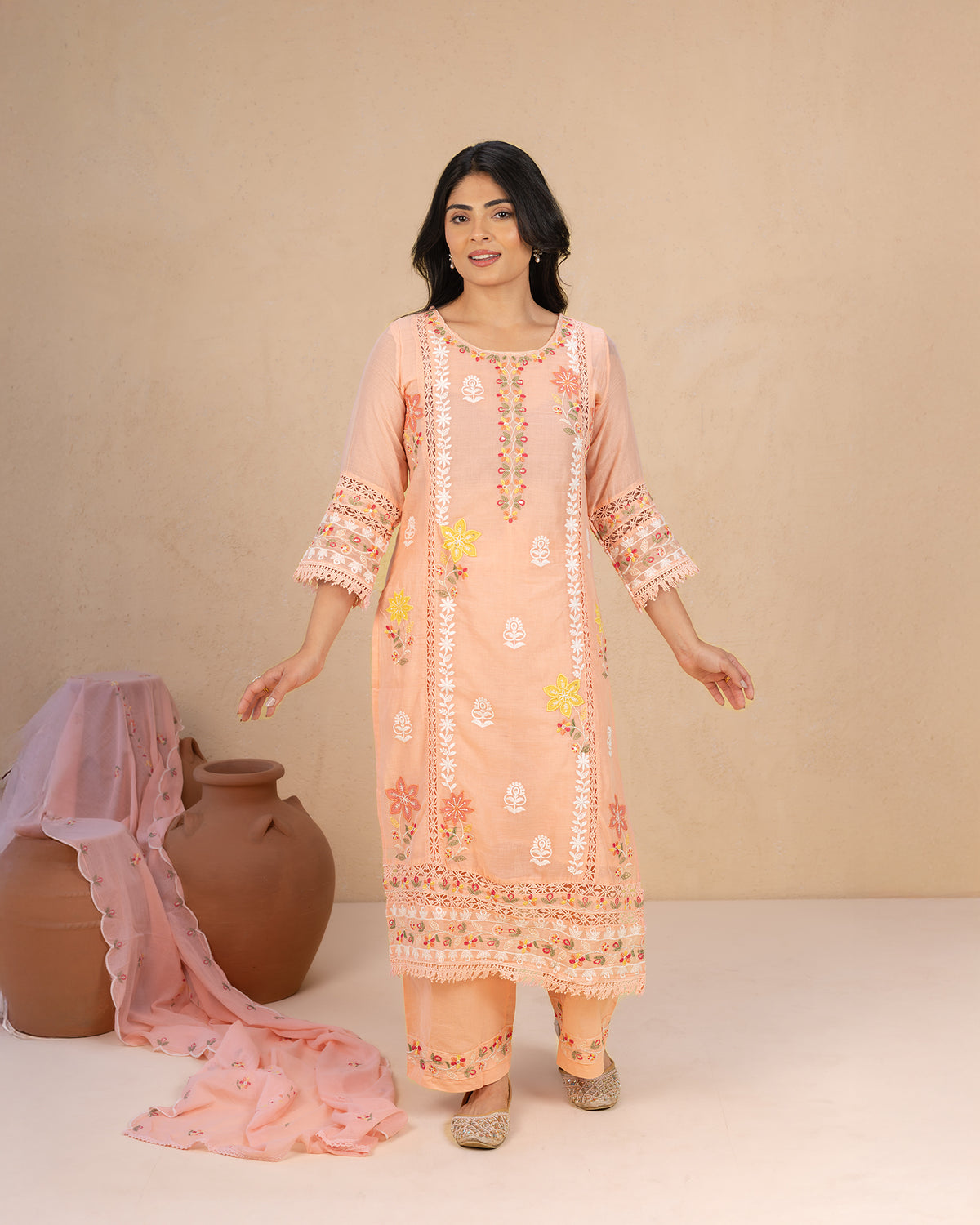 Meenakari Cotton Suit Set
