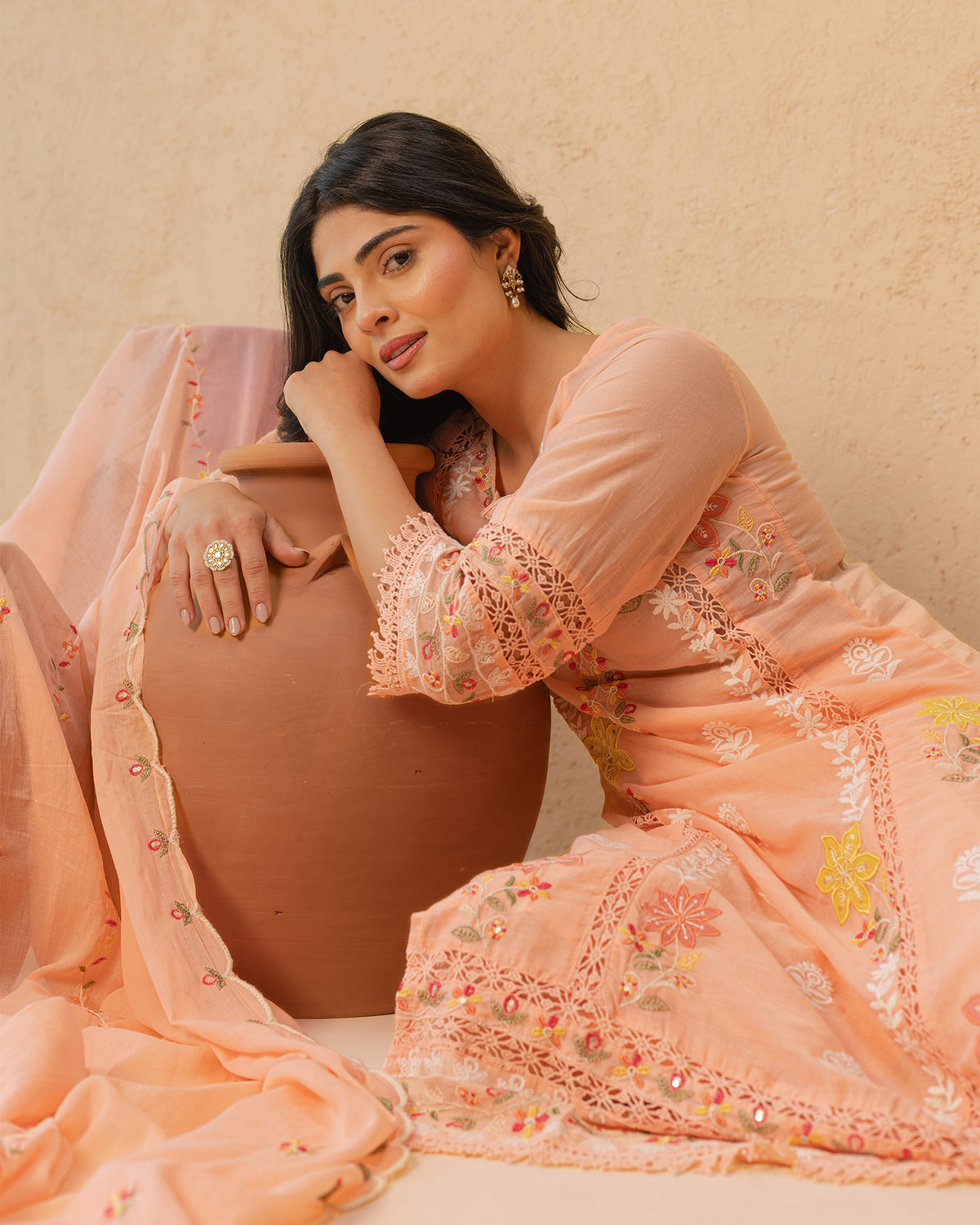 Meenakari Cotton Suit Set